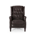 Fauteuil inclinable club en cuir reconstitué marron