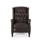 Fauteuil inclinable club en cuir reconstitué marron