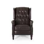 Fauteuil inclinable club en cuir reconstitué marron
