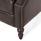 Fauteuil inclinable club en cuir reconstitué marron