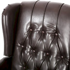 Fauteuil inclinable club en cuir reconstitué marron