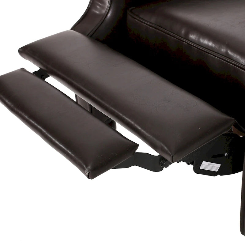 Fauteuil inclinable club en cuir reconstitué marron