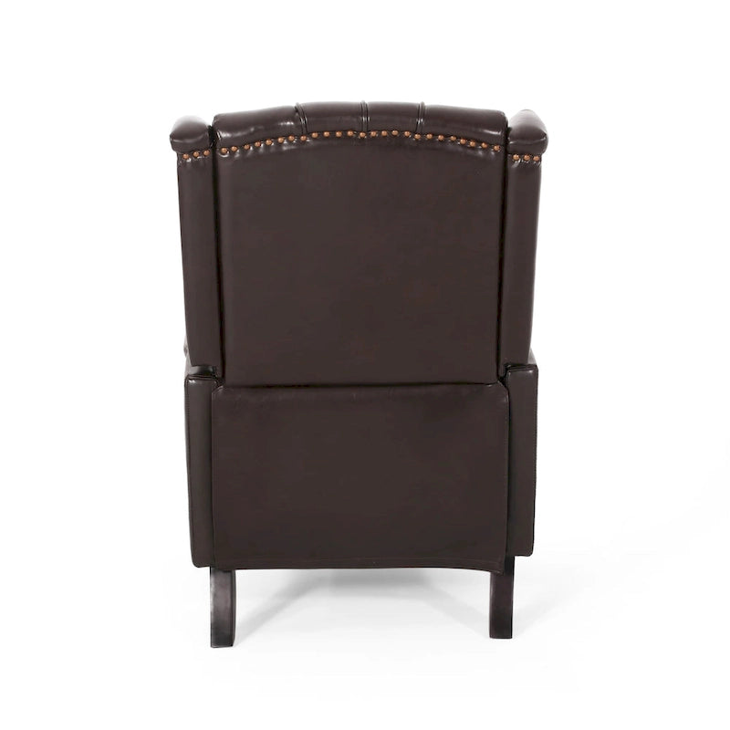 Fauteuil inclinable club en cuir reconstitué marron