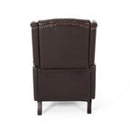 Fauteuil inclinable club en cuir reconstitué marron