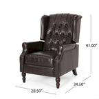 Fauteuil inclinable club en cuir reconstitué marron