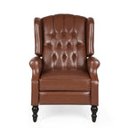 Fauteuil inclinable club en cuir reconstitué marron