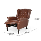 Fauteuil inclinable club en cuir reconstitué marron