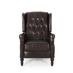 Fauteuil inclinable club en cuir reconstitué marron