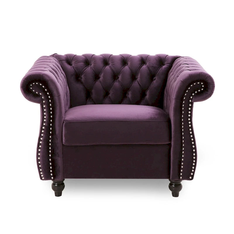 Fauteuil club Chesterfield avec capitonnage