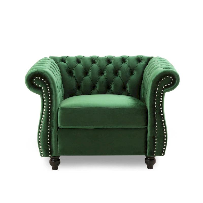 Fauteuil club Chesterfield avec capitonnage