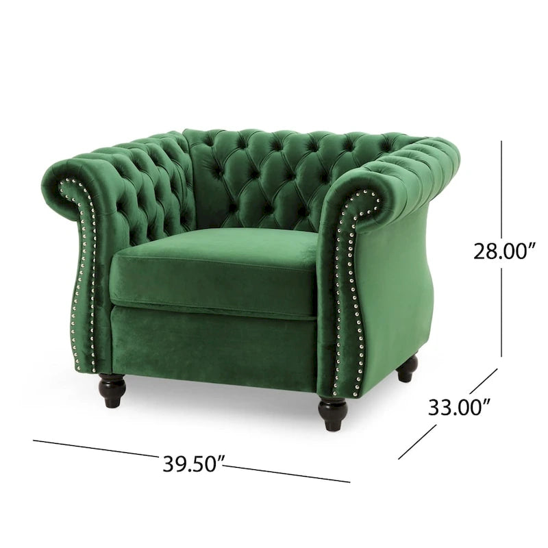 Fauteuil club Chesterfield avec capitonnage