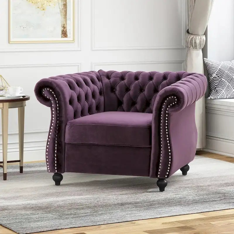 Fauteuil club Chesterfield avec capitonnage