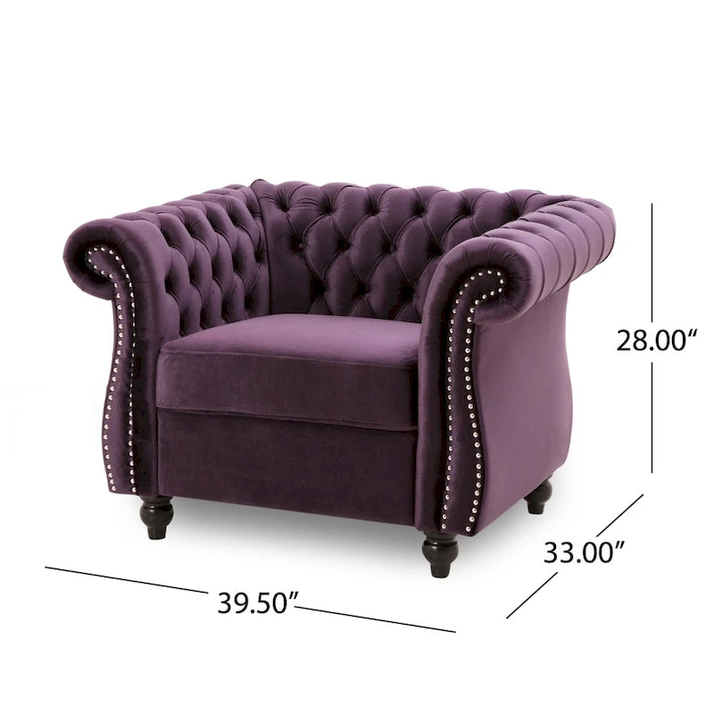 Fauteuil club Chesterfield avec capitonnage