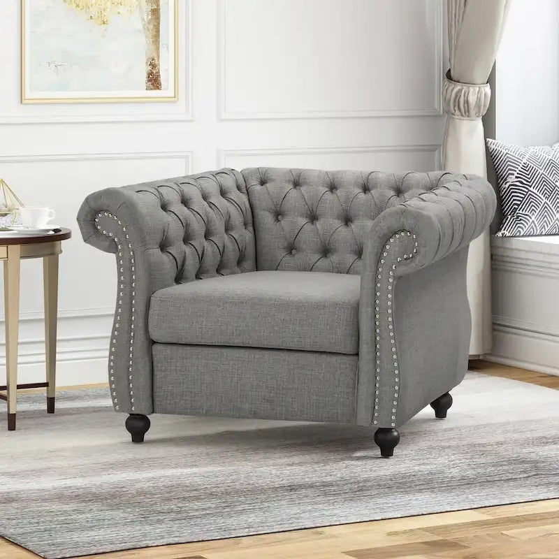 Fauteuil club Chesterfield avec capitonnage