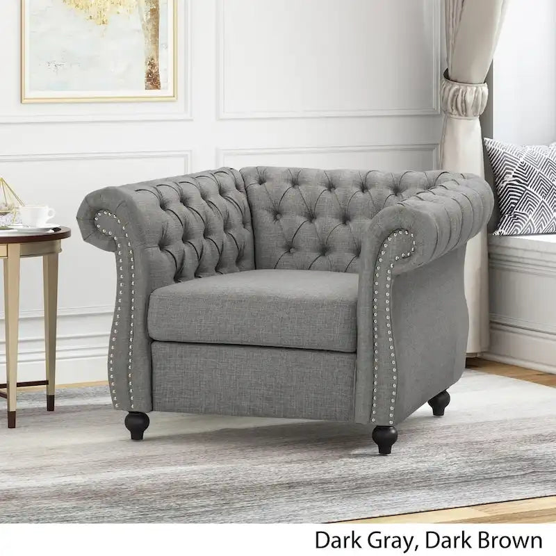 Fauteuil club Chesterfield avec capitonnage