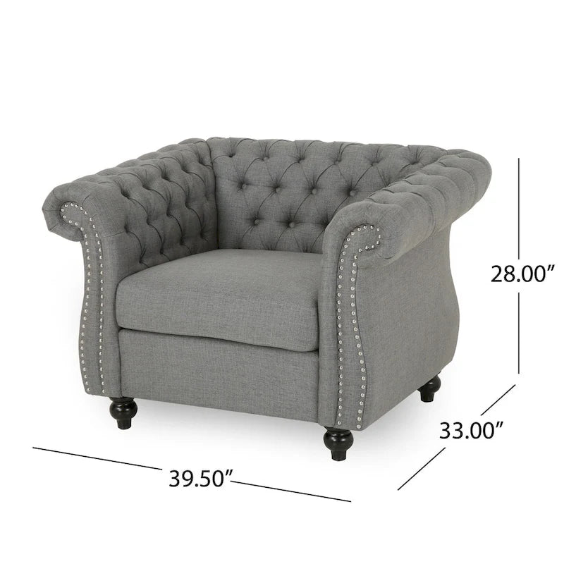 Fauteuil club Chesterfield avec capitonnage
