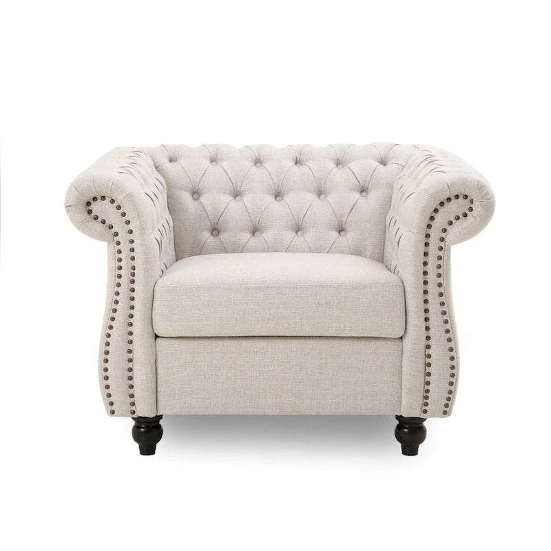 Fauteuil club Chesterfield avec capitonnage