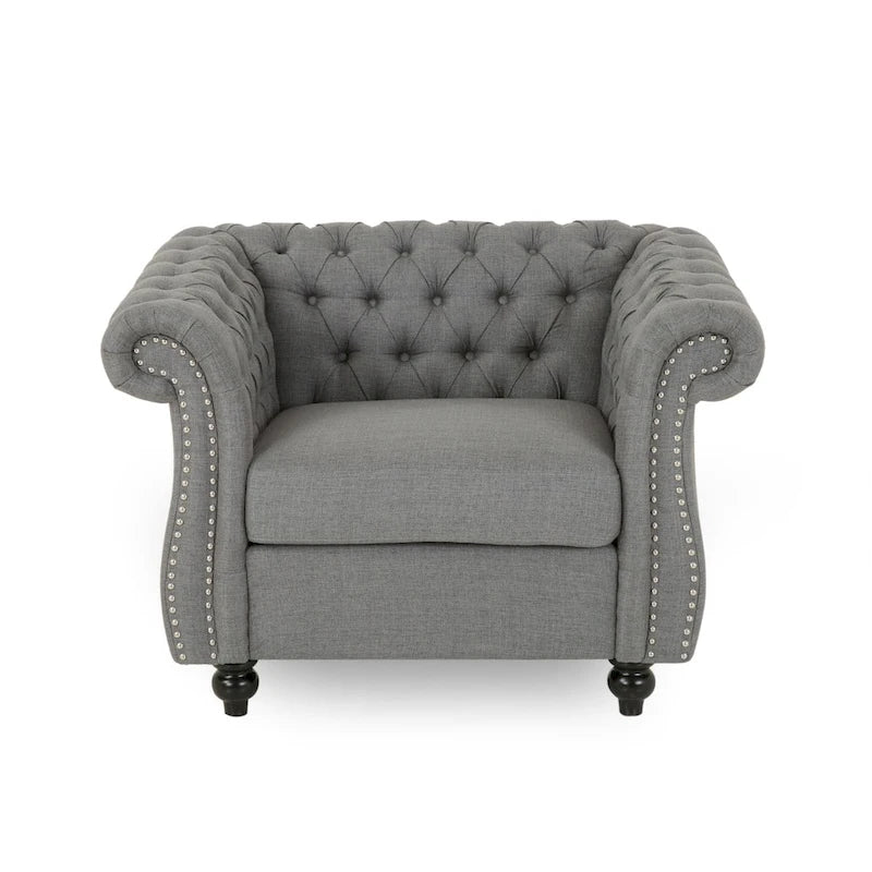 Fauteuil club Chesterfield avec capitonnage
