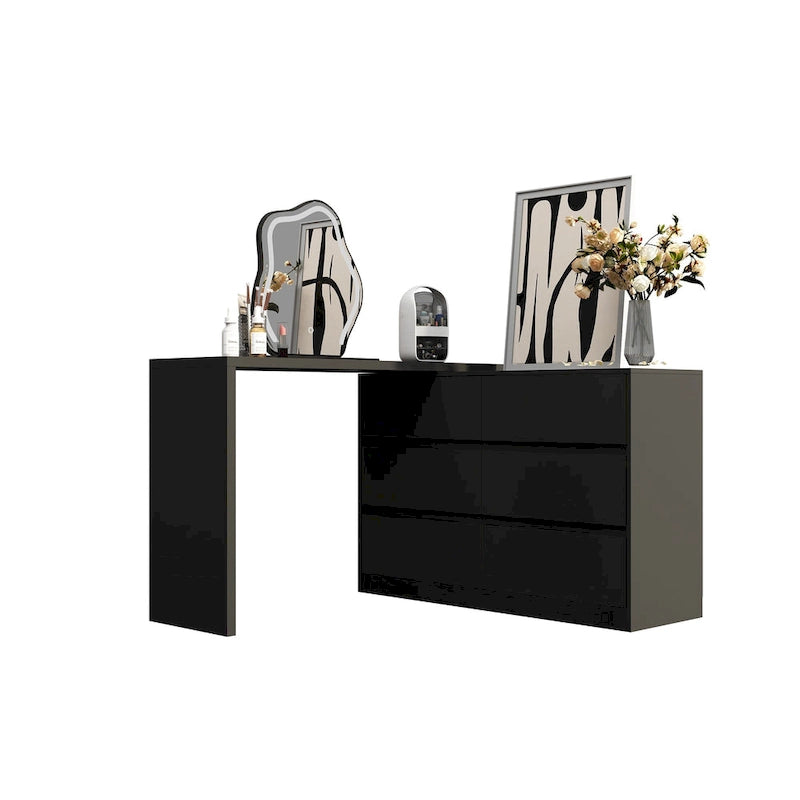 Coiffeuse rotative avec 6 tiroirs