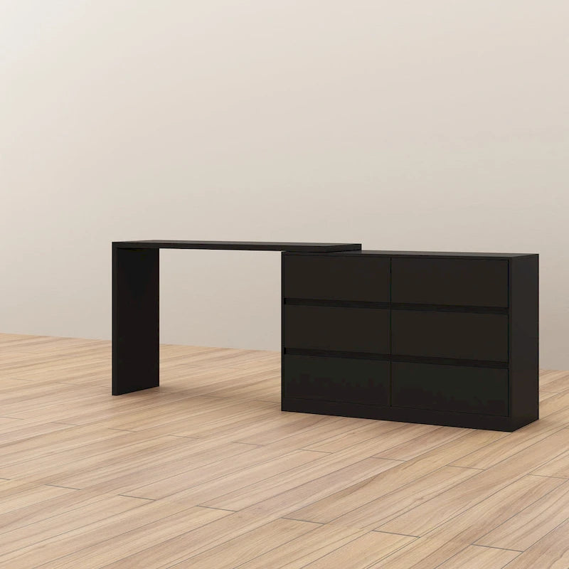 Coiffeuse rotative avec 6 tiroirs