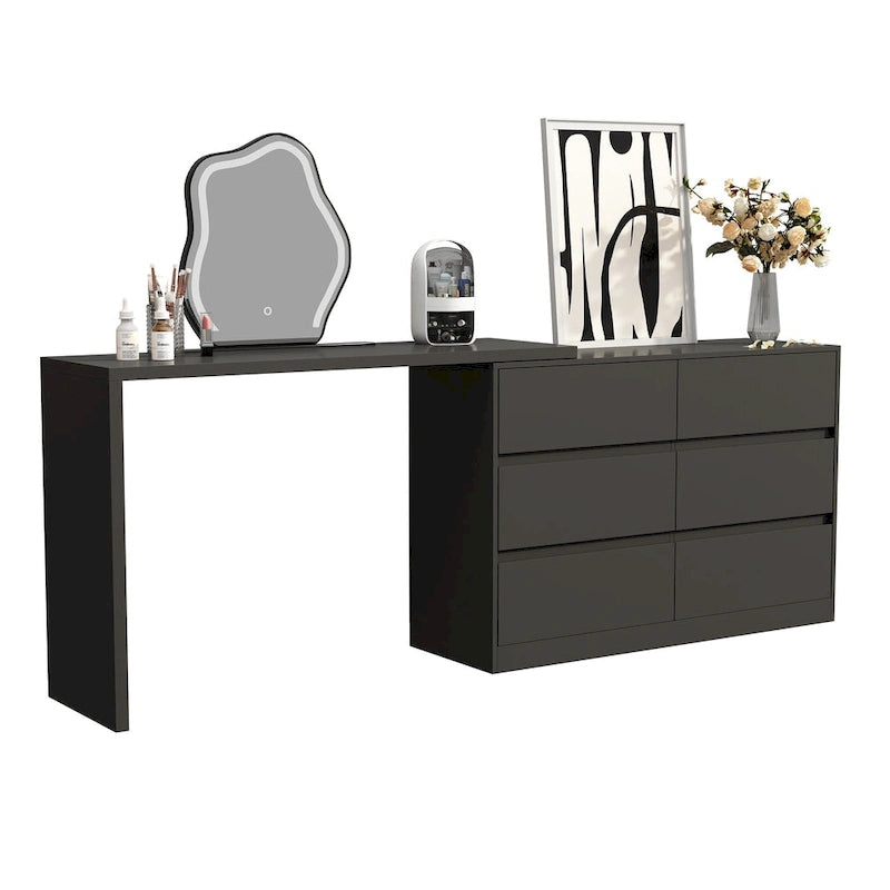 Coiffeuse rotative avec 6 tiroirs