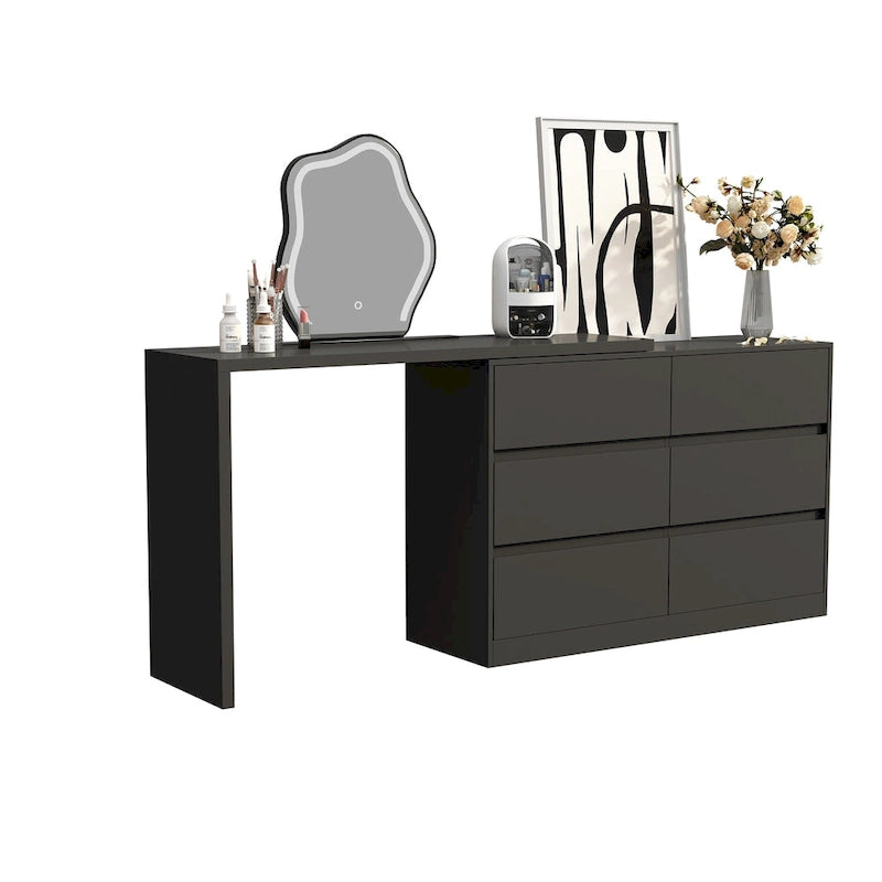 Coiffeuse rotative avec 6 tiroirs