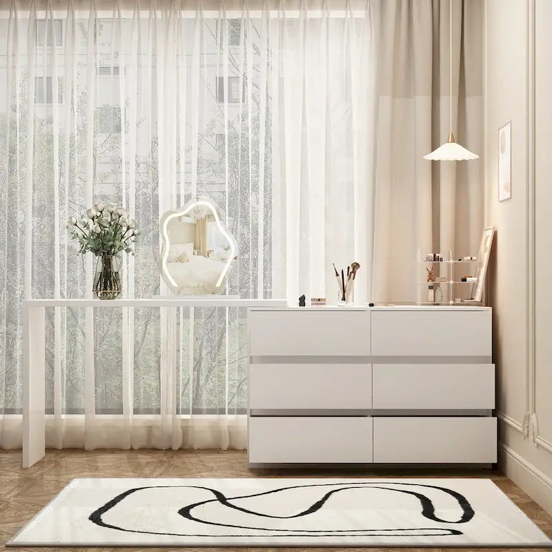Coiffeuse rotative avec 6 tiroirs