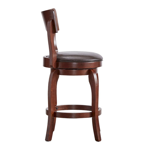 Tabouret pivotant marron de 24 pouces, hauteur comptoir
