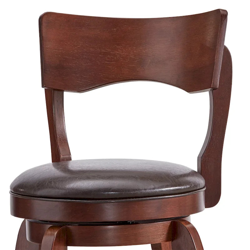 Tabouret pivotant marron de 24 pouces, hauteur comptoir