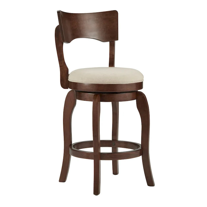 Tabouret pivotant marron de 24 pouces, hauteur comptoir