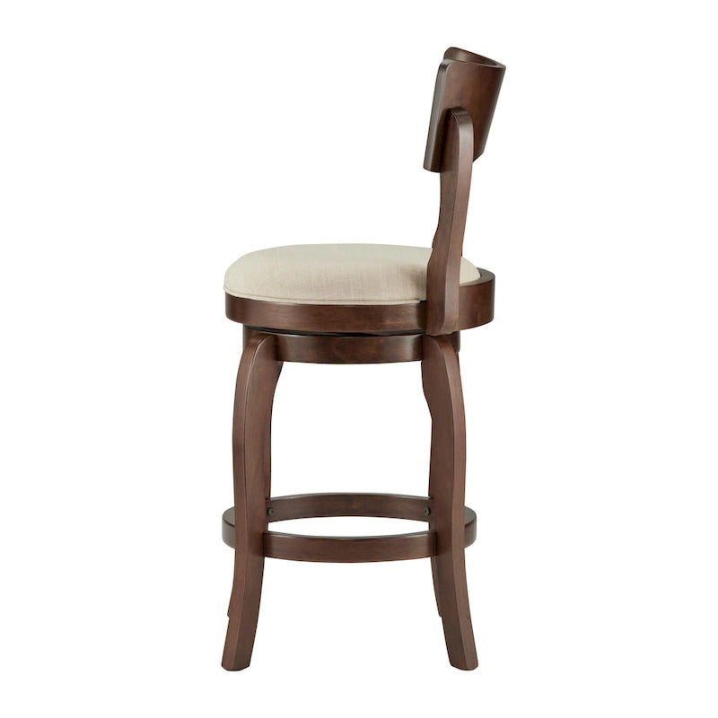 Tabouret pivotant marron de 24 pouces, hauteur comptoir