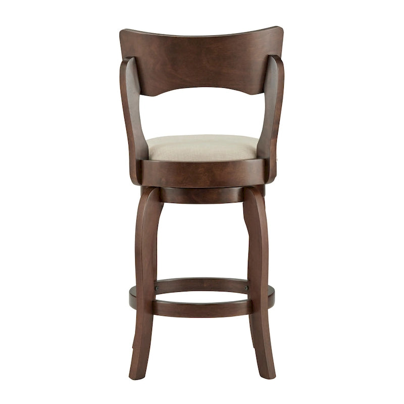 Tabouret pivotant marron de 24 pouces, hauteur comptoir