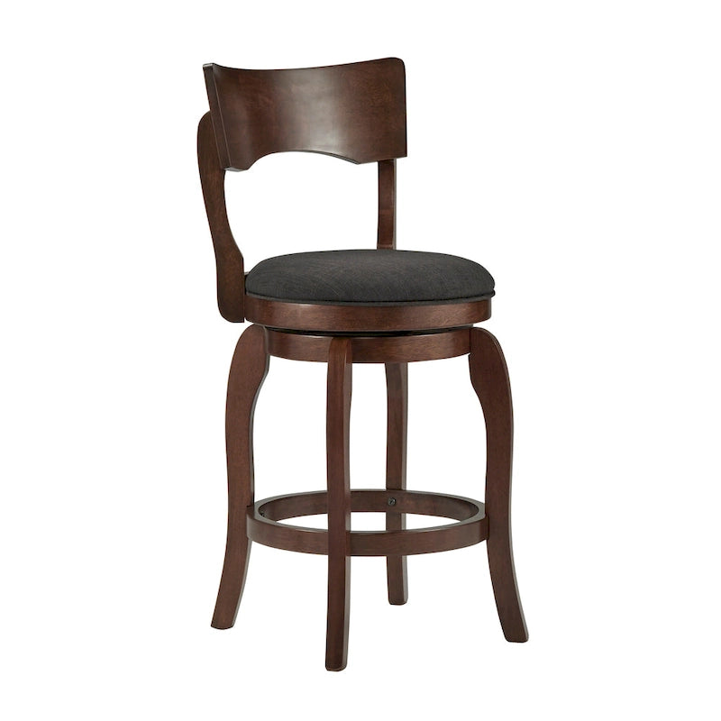 Tabouret pivotant marron de 24 pouces, hauteur comptoir
