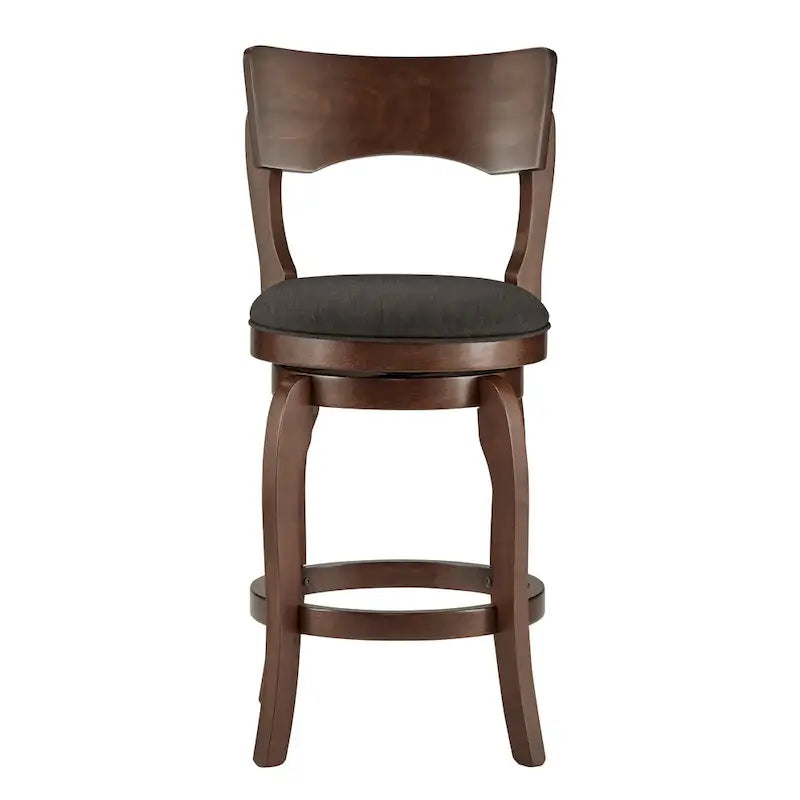 Tabouret pivotant marron de 24 pouces, hauteur comptoir