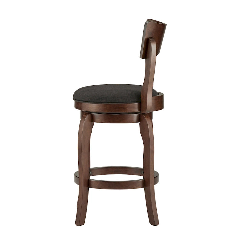 Tabouret pivotant marron de 24 pouces, hauteur comptoir