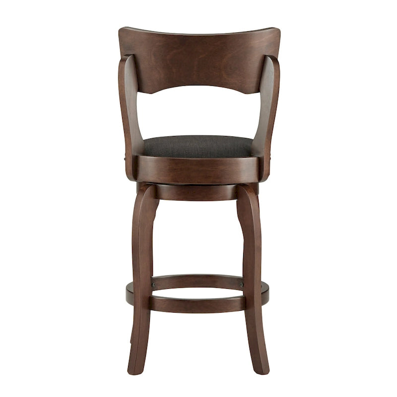 Tabouret pivotant marron de 24 pouces, hauteur comptoir