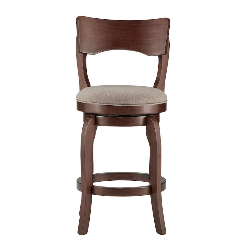 Tabouret pivotant marron de 24 pouces, hauteur comptoir