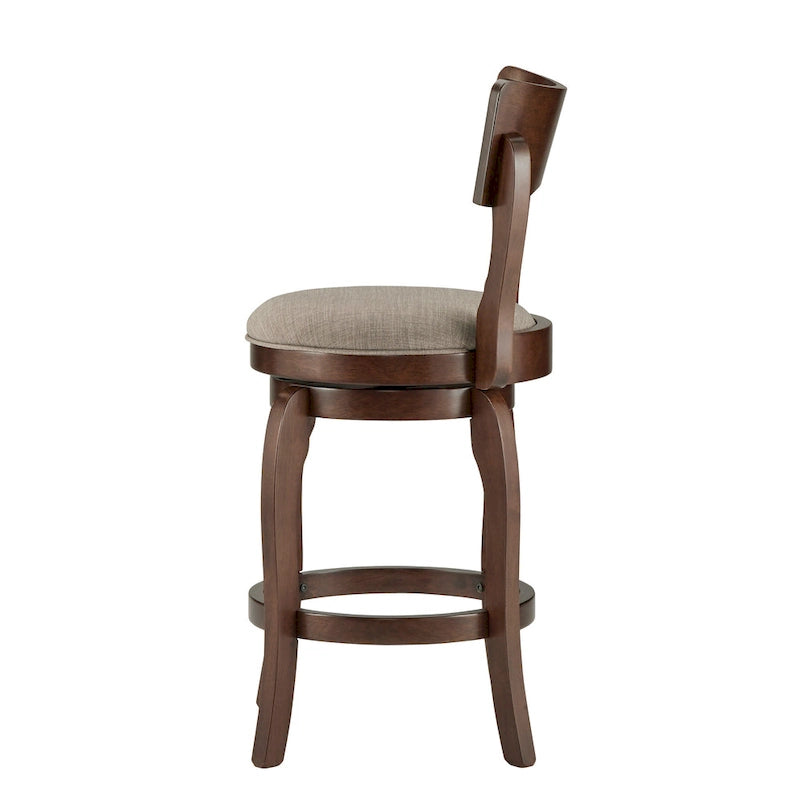 Tabouret pivotant marron de 24 pouces, hauteur comptoir
