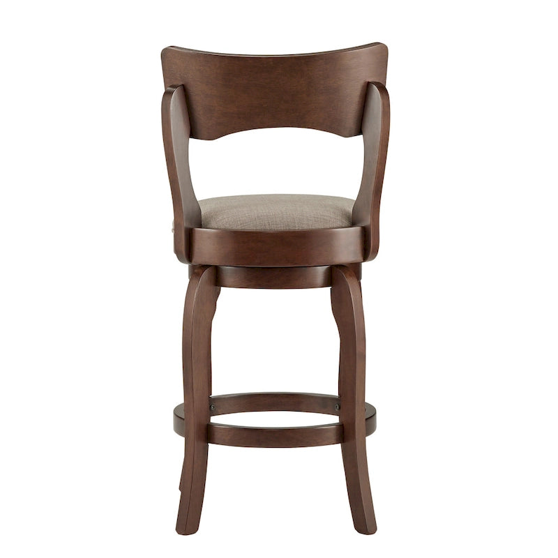 Tabouret pivotant marron de 24 pouces, hauteur comptoir
