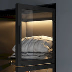 Armoire moderne en verre lumineux avec grand espace de rangement - 47,2