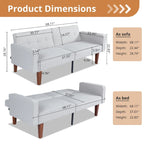 Canapé-lit futon avec mousse à mémoire de forme, causeuse convertible pliable