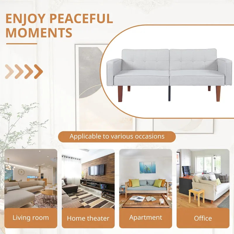Canapé-lit futon avec mousse à mémoire de forme, causeuse convertible pliable