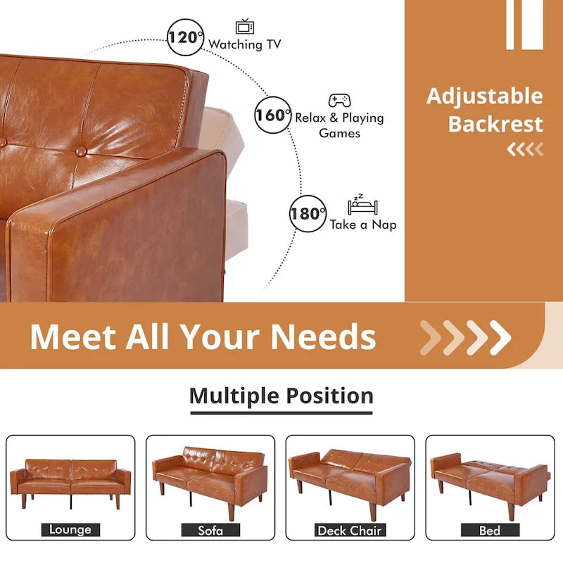 Canapé-lit futon avec mousse à mémoire de forme, causeuse convertible pliable