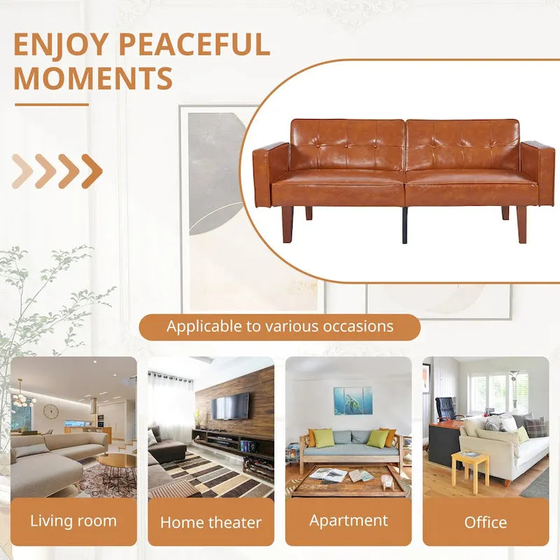 Canapé-lit futon avec mousse à mémoire de forme, causeuse convertible pliable