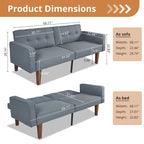 Canapé-lit futon avec mousse à mémoire de forme, causeuse convertible pliable