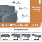 Canapé-lit futon avec mousse à mémoire de forme, causeuse convertible pliable