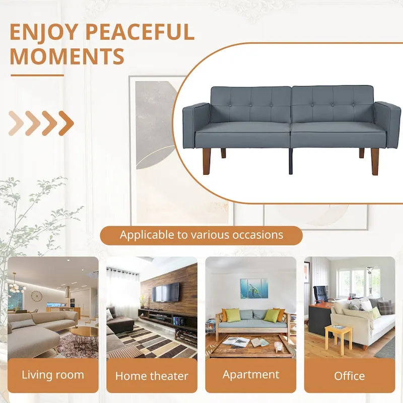 Canapé-lit futon avec mousse à mémoire de forme, causeuse convertible pliable