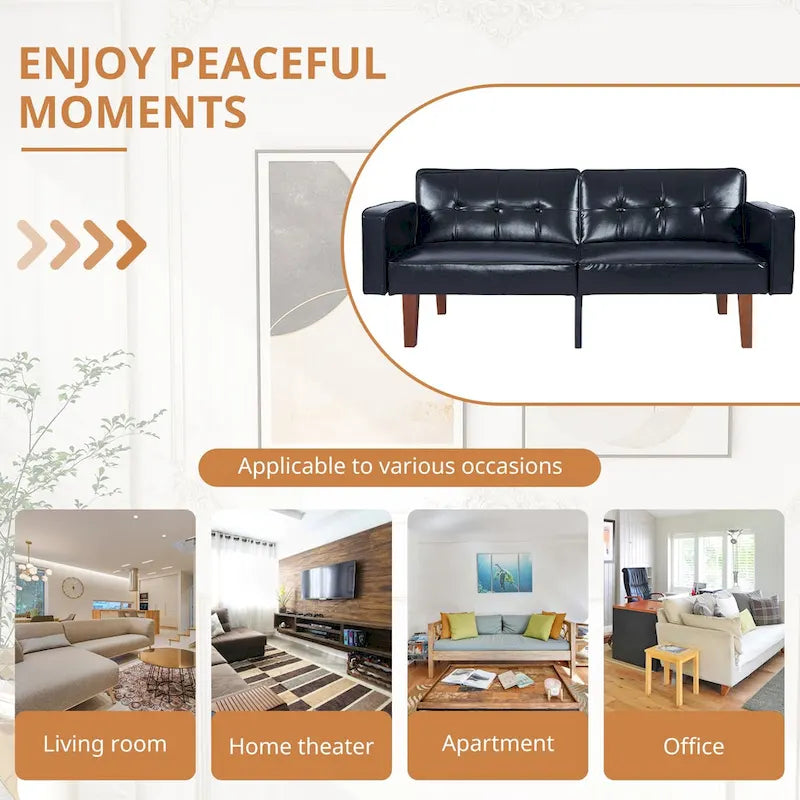 Canapé-lit futon avec mousse à mémoire de forme, causeuse convertible pliable