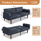 Canapé-lit futon avec mousse à mémoire de forme, causeuse convertible pliable