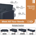 Canapé-lit futon avec mousse à mémoire de forme, causeuse convertible pliable